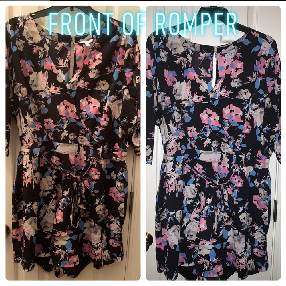 Black floral romper